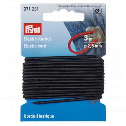 PRYM 971231 černá klobouková gumička 2,5mm/3m